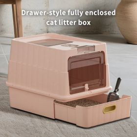 Simple Drawer Style Pink-Cat Litter Box, Humanized Design, Does Not Occupy Household Storage Space (Option: defaulttitle)