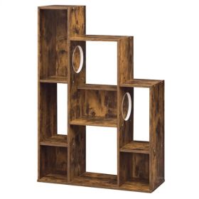 Cat Bookshelf Cabinet (Rustic Brown), 8 Organized Storage Sections & Multiple Climbing Platforms (Option: defaulttitle)