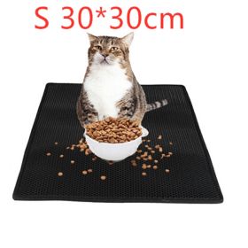 Cat Litter Pad Honeycomb Cat Pad Waterproof Urine Proof Pad Pet Supplies (Option: Black-S)