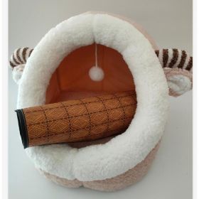Winter pet cat house with velvet (Option: Sheep-M)