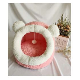 Winter pet cat house with velvet (Option: Mickey-M)