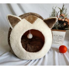 Winter pet cat house with velvet (Option: Flathead brother-M)