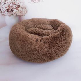 Plush pet nest (Option: Coffee-80cm)