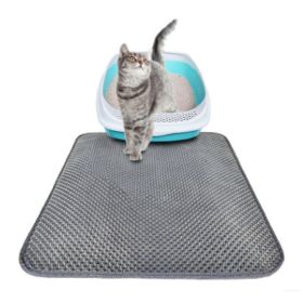 Cat Litter Pad Honeycomb Cat Pad Waterproof Urine Proof Pad Pet Supplies (Option: Gray-L)