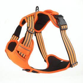Dog Harness No Pull Breathable Reflective Pet Harness Vest (Option: Orange-XL)