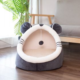Winter pet cat house with velvet (Option: Mouse-L)