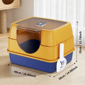 Galaxy Enclosed Orange Cat Litter Box, Sealed To Prevent Odors And Sanding, Stable And Durable, Suitable For Pet Families Worldwide (Option: defaulttitle)