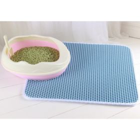 Cat Litter Pad Honeycomb Cat Pad Waterproof Urine Proof Pad Pet Supplies (Option: Blue-L)