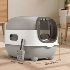 E Classic Grey Cat Litter Box - Simple And Practical, Large Space, High Cost Effective Choice (Option: defaulttitle)