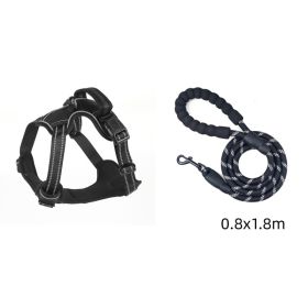 Dog Harness No Pull Breathable Reflective Pet Harness Vest (Option: Black set-S)